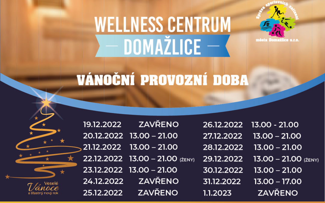 Vánoční provozní doba – Wellness centrum